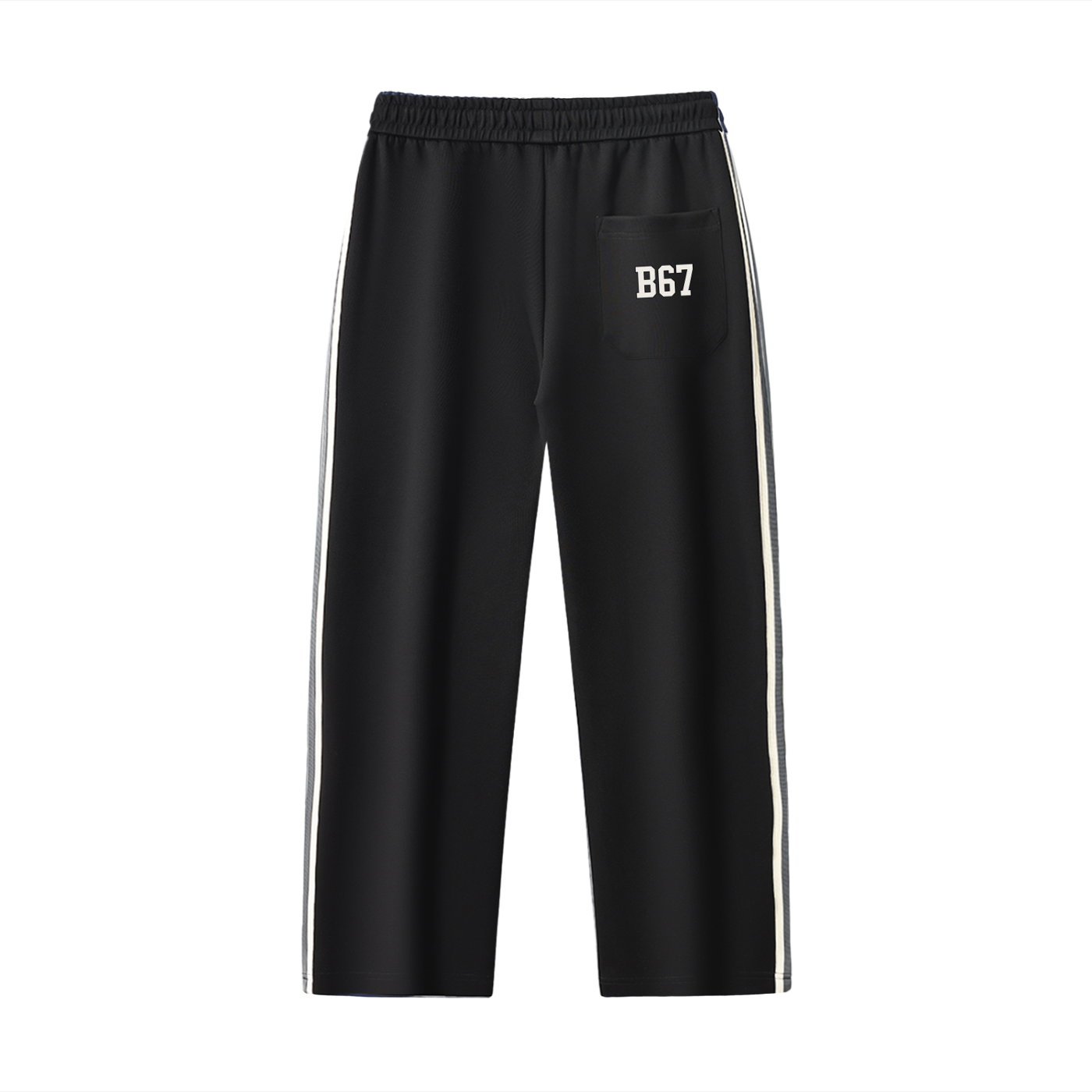 B67 Contrast Side-Stripe Straight-Leg Pants