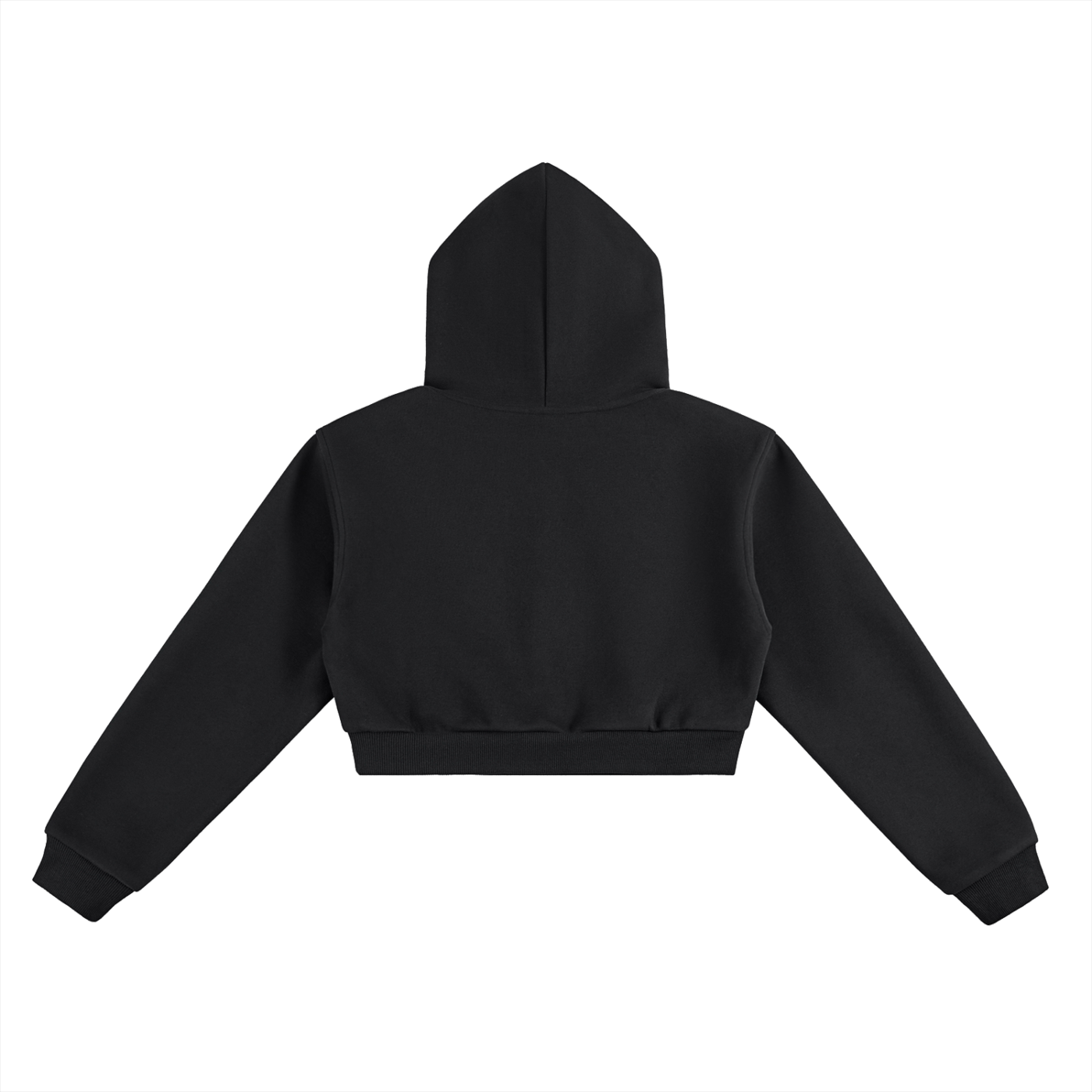 B67 Cropped Hoodie (Black on Black Larg letters)