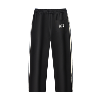 B67 Contrast Side-Stripe Straight-Leg  Pants