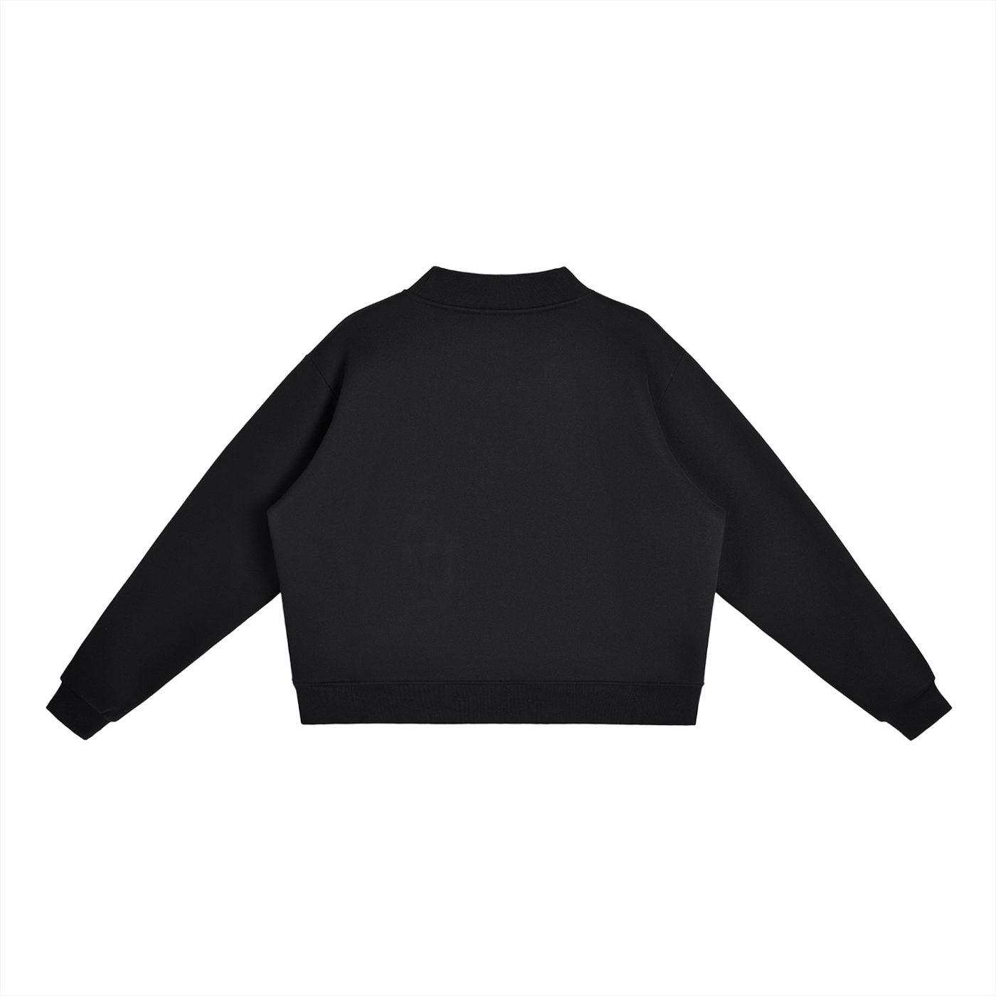 B67 Fleece Mock-Neck Crew Sweatshirt – Black Edition