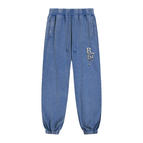 B67 Snow Wash Heavyweight Jogged Sweatpants – Royal Blue Edition