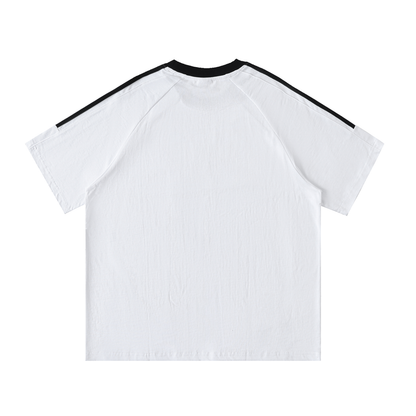 B67 Contrast Tape Crewneck Cotton T-Shirt