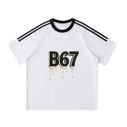 B67 Contrast Tape Crewneck Cotton T-Shirt