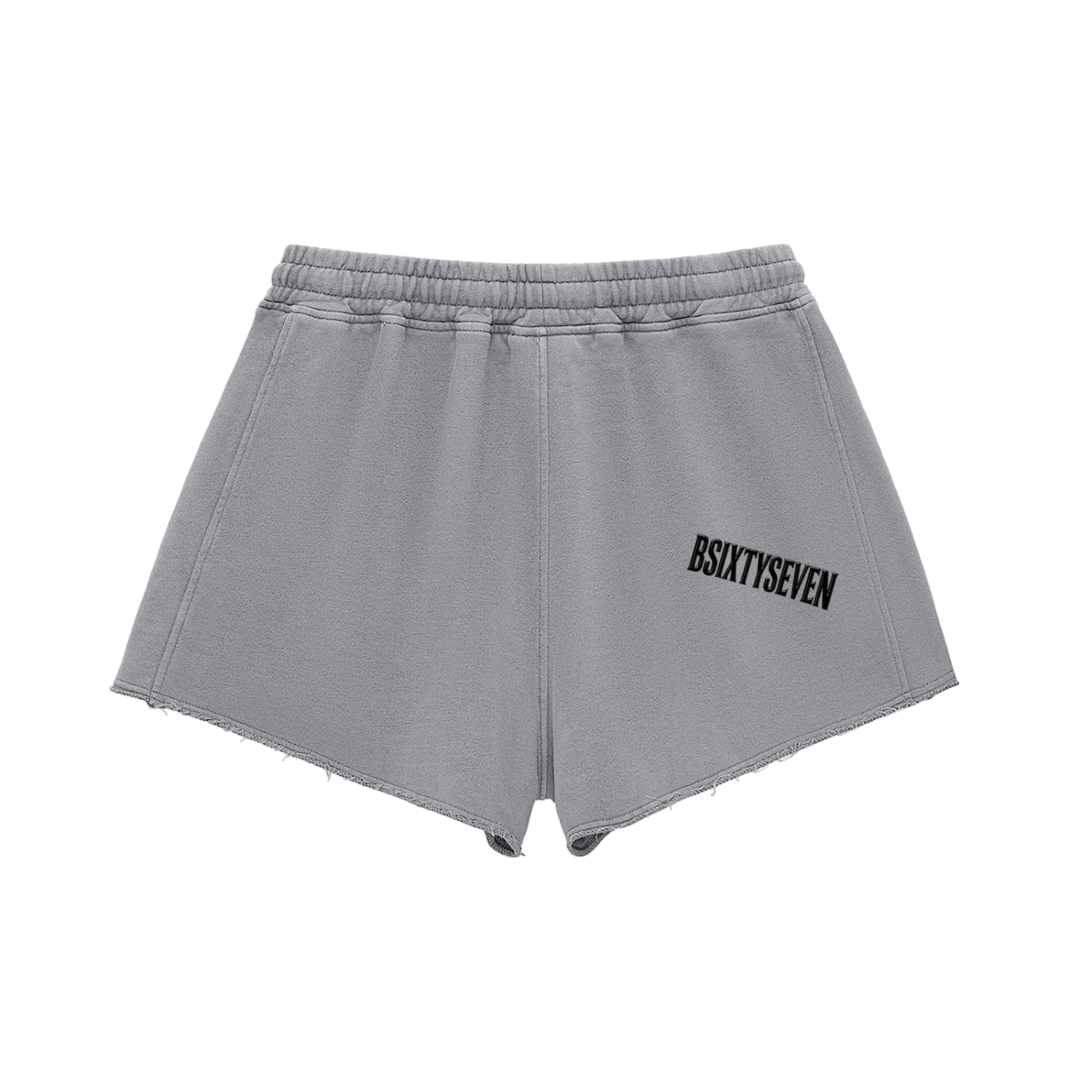 Snow Washed Raw Edge Drawstring Shorts