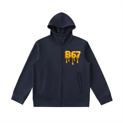 B67 Heavyweight High Neck  Zip-Up Hoodie