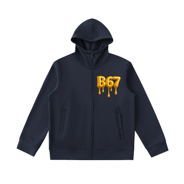 B67 Heavyweight High Neck  Zip-Up Hoodie