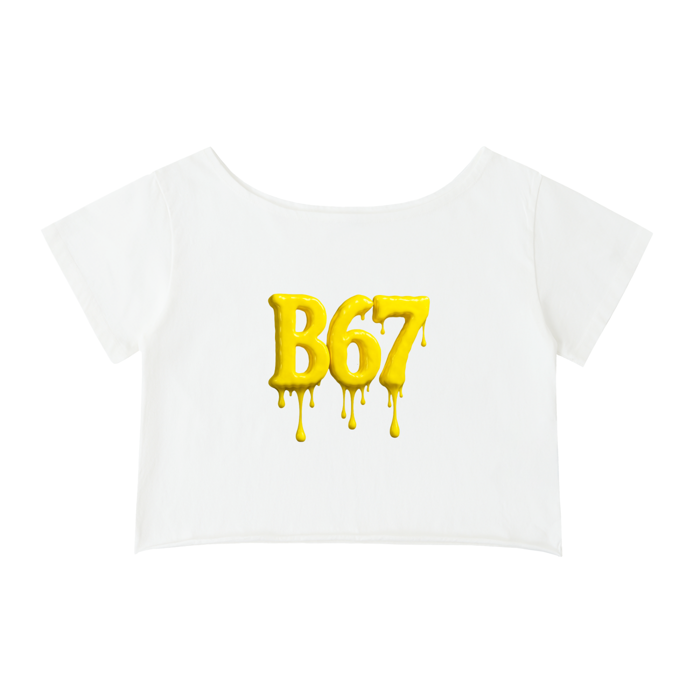 Off-Shoulder Rolled Hem Cotton T-Shirt