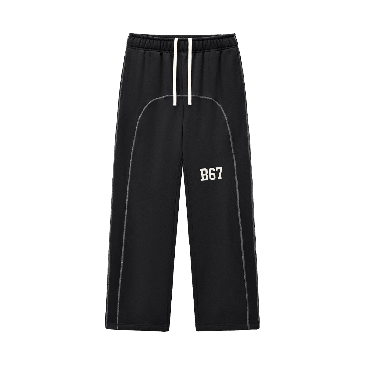 B67 Contrast-Stitched Fleece Sweatpants