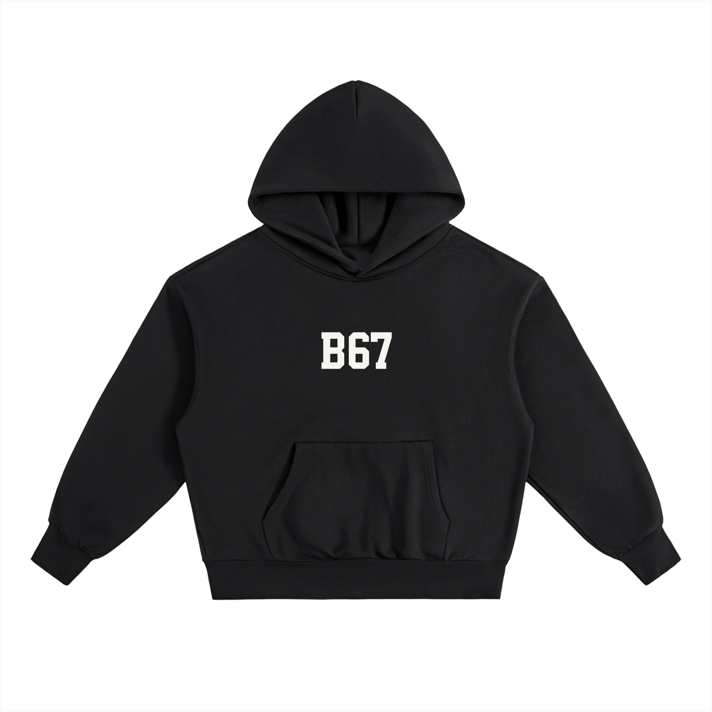 B67 Heavyweight Fleece Hoodie – Black on White Edition