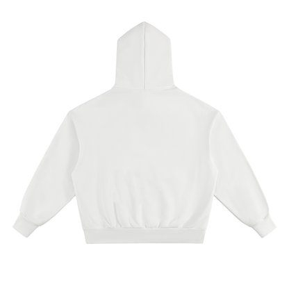 B67 Heavyweight Fleece Hoodie – White on white Edition