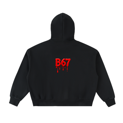 B67 Drip Fleeced Full-Zip Boxy Hoodie