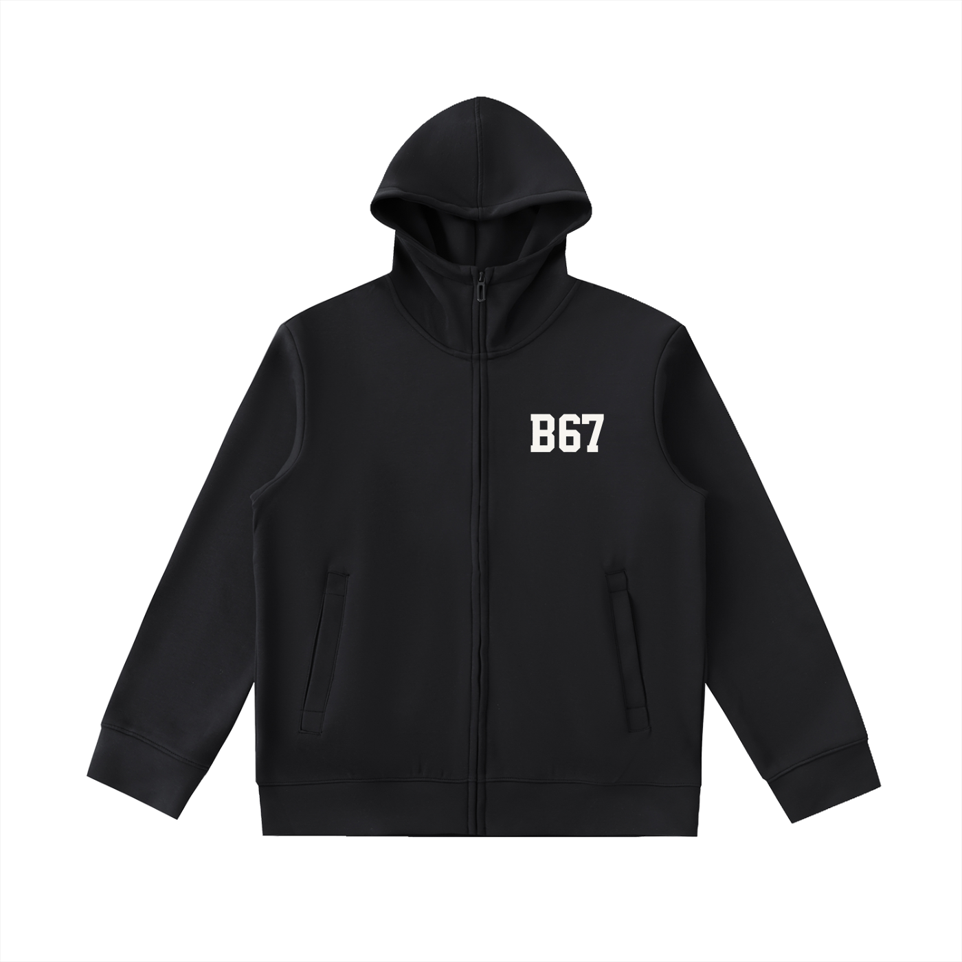 B67 Heavyweight High Neck  Zip-Up Hoodie