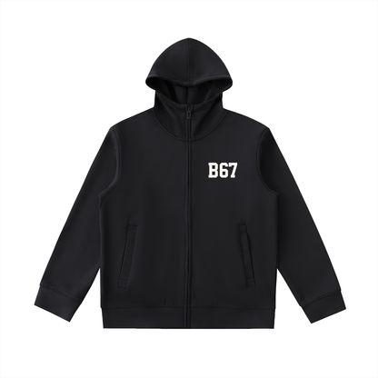 B67 Heavyweight High Neck  Zip-Up Hoodie