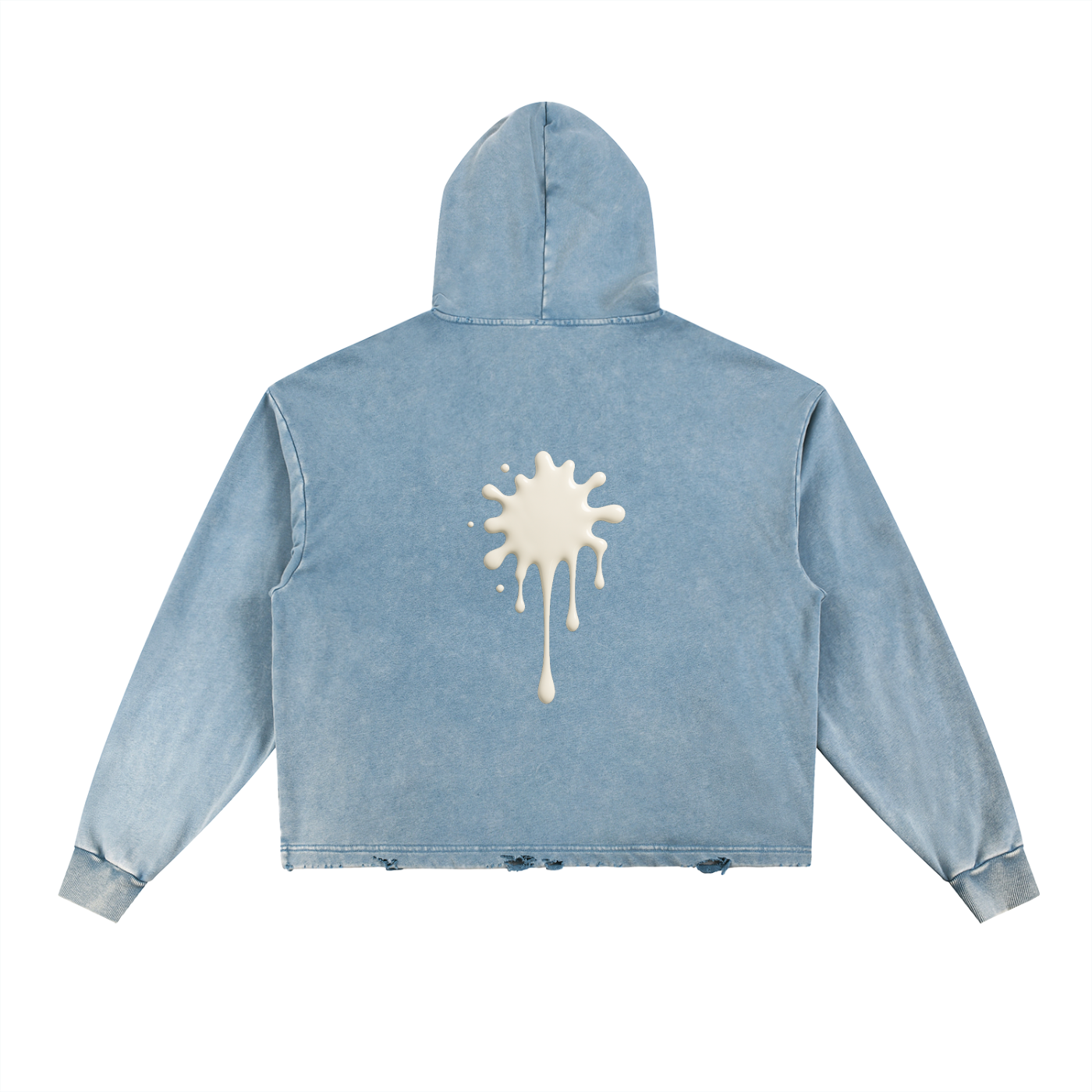 B67 Drip Hoodie Vintage Washed Frayed-Hem Hoodie