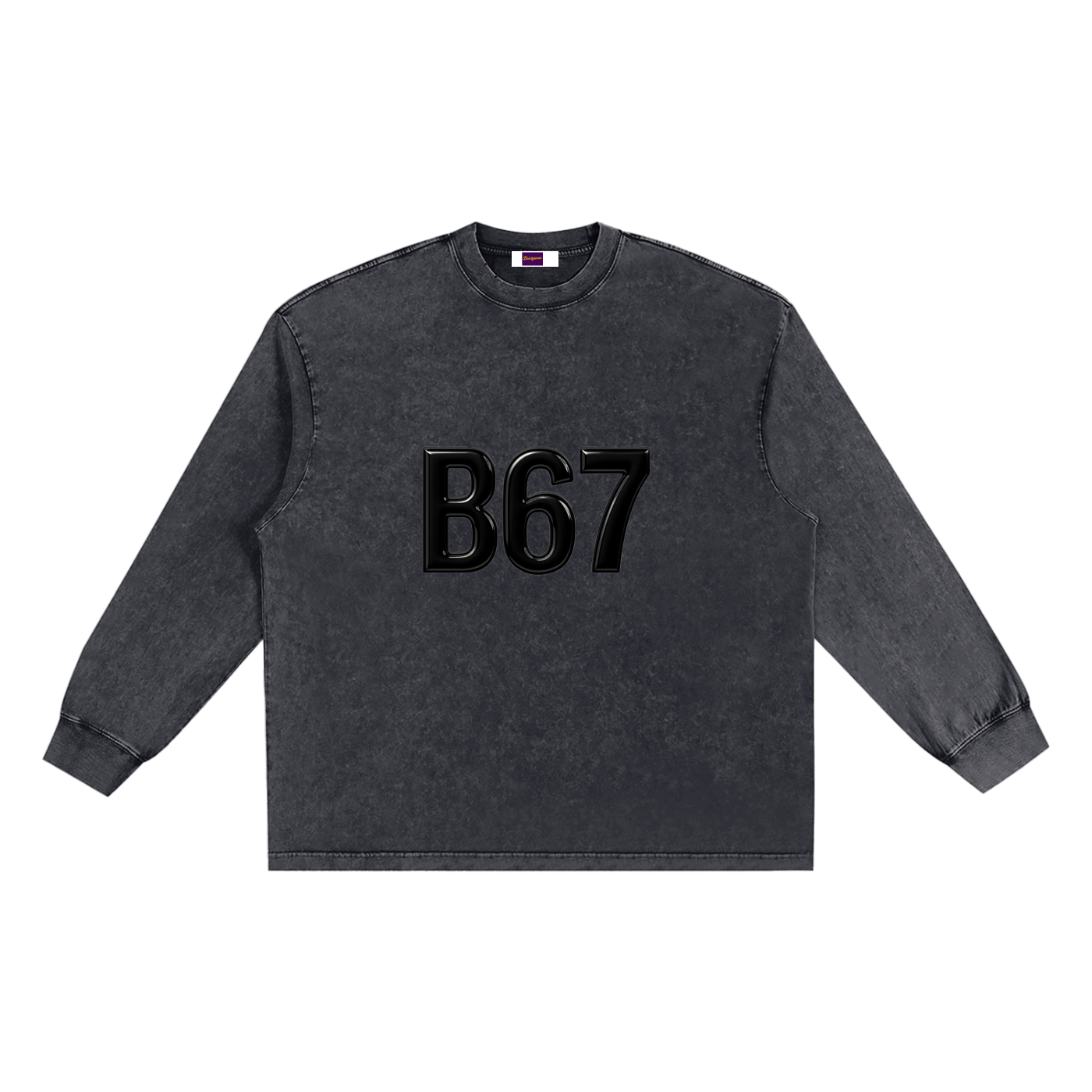B67 Snow Washed Frayed Edge T-Shirt – Black Edition