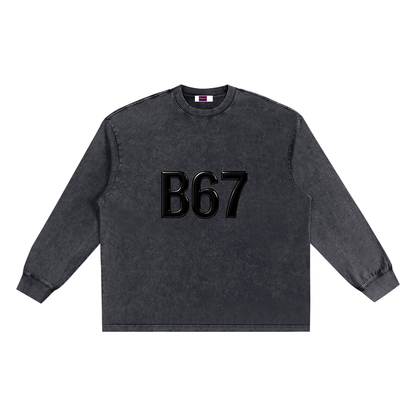 B67 Snow Washed Frayed Edge T-Shirt – Black Edition