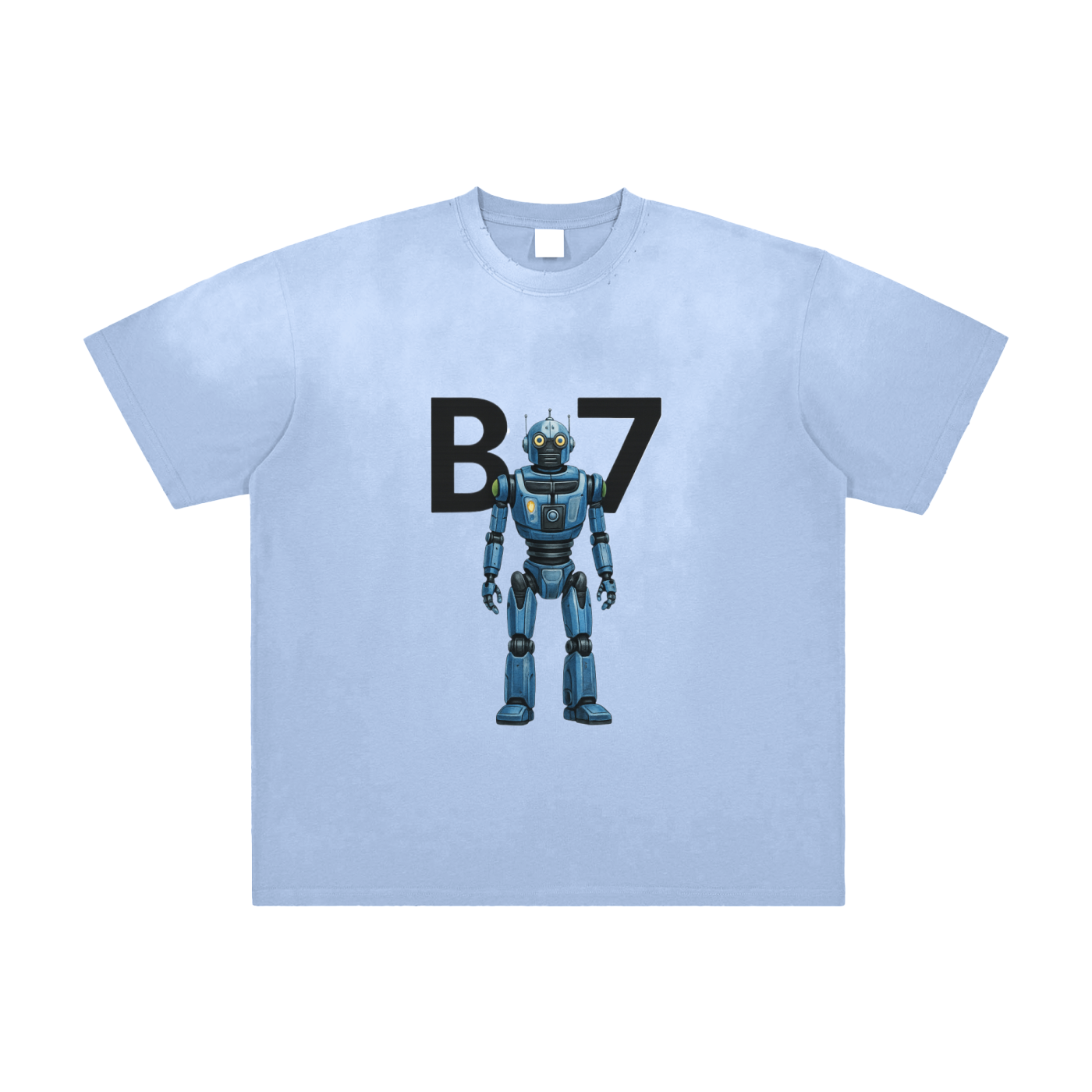 B67 Robot Tee Vintage Washed Frayed T-Shirt