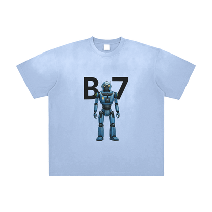 B67 Robot Tee Vintage Washed Frayed T-Shirt