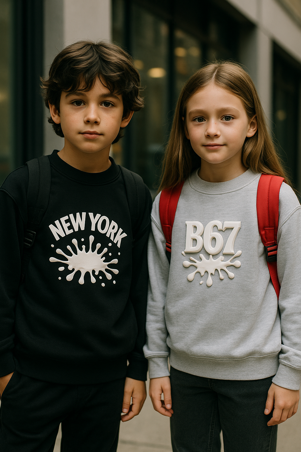 B67 Custom New York Fleece Kids' Crewneck Sweatshirt