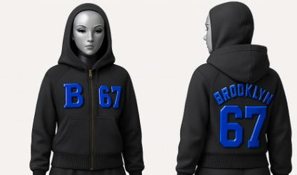 Cropped Zip-Through Hoodie