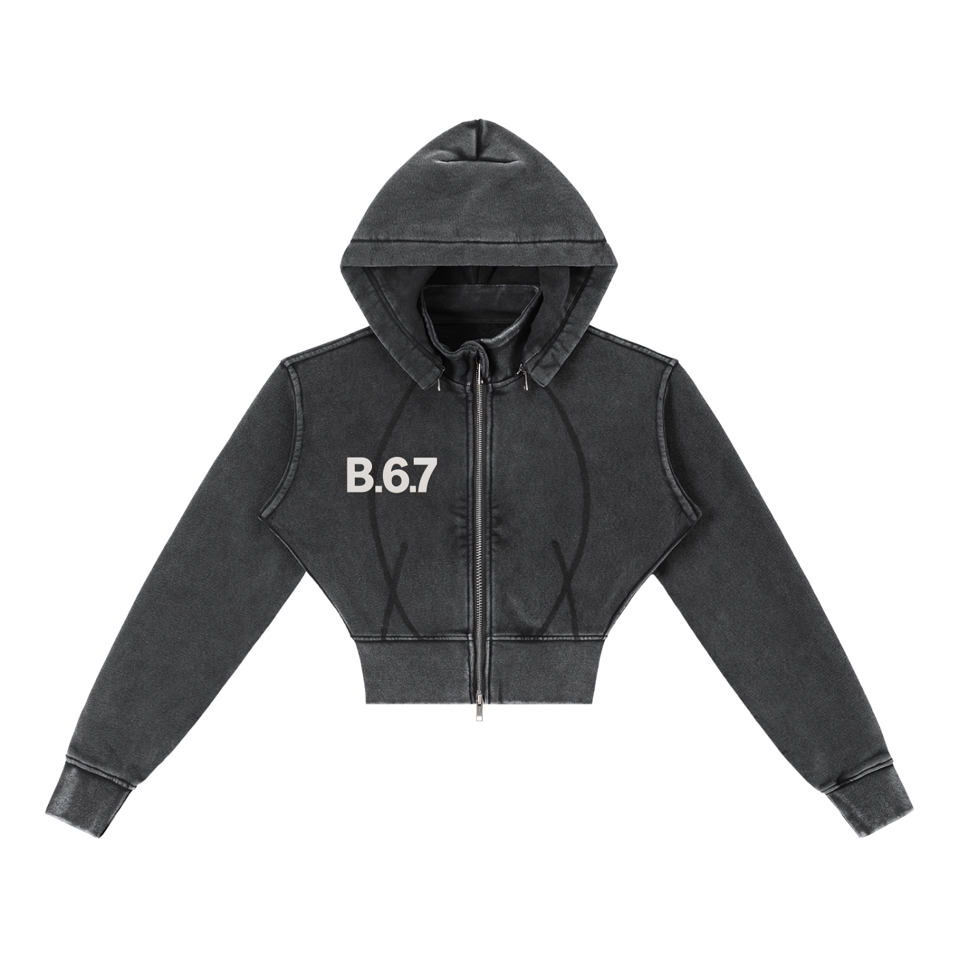 Vintage Washed Cropped Fleece Hoodie