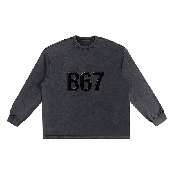 B67 Snow Washed Frayed Edge T-Shirt – Black Edition