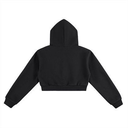 B67 Cropped Hoodie (Black on Black Larg letters)