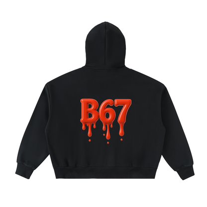 B67 Fleeced Full-Zip Boxy Hoodie