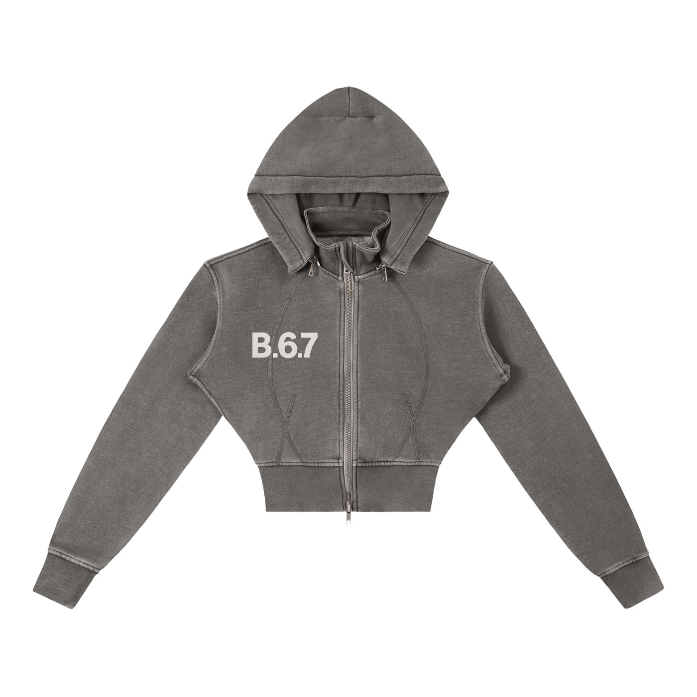 Vintage Washed Cropped Fleece Hoodie