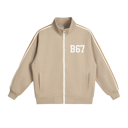 Contrast Side-Stripe Stand Collar  Jacket