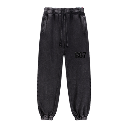 B67 Snow Wash Heavyweight Jogged Sweatpants – Black Edition