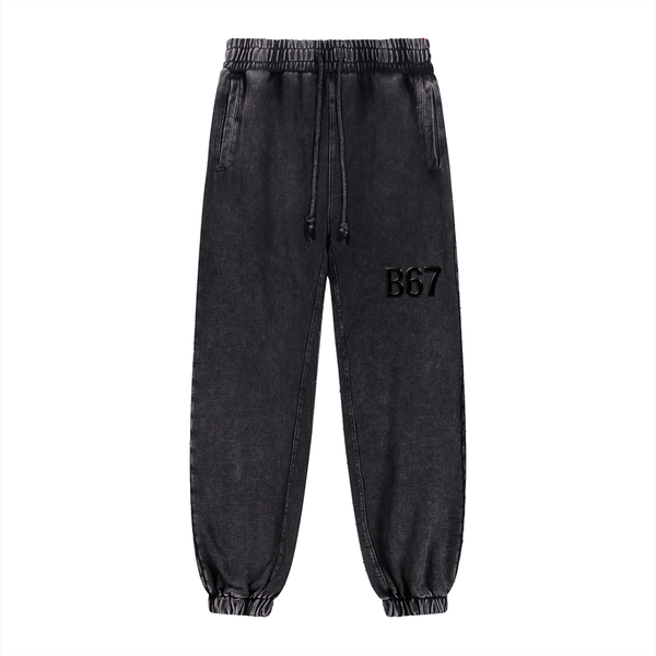 B67 Snow Wash Heavyweight Jogged Sweatpants – Black Edition