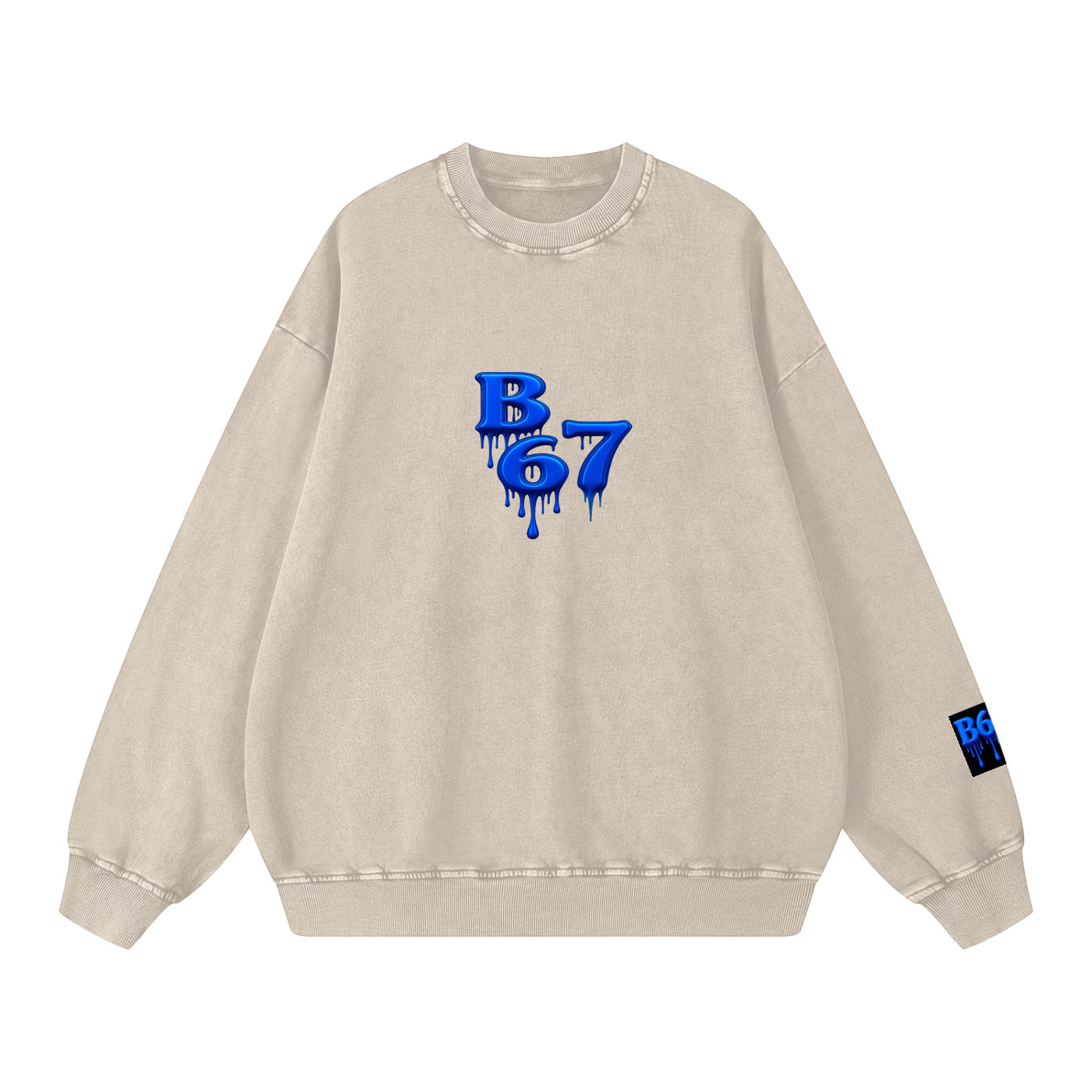 B67 Snow Washed Oversized Sweatshirt – BSIXTYSEVEN